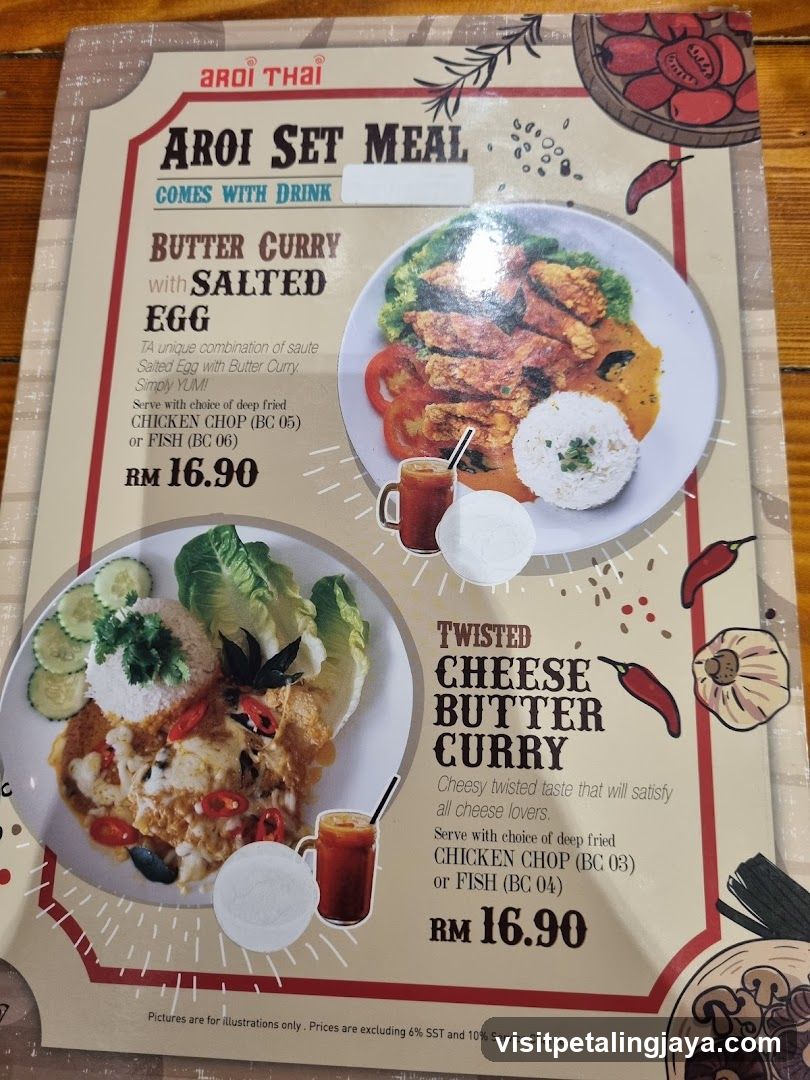 Aroi Thai Set Meal Menu