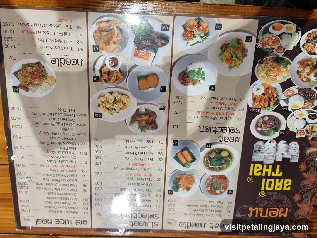 Thai Noodle Menu