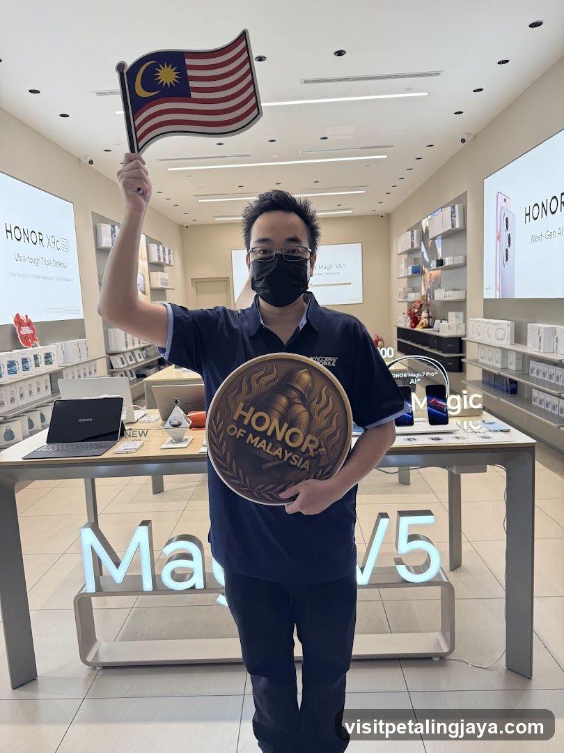 Honor Store Interior with Malaysian Flag and Award