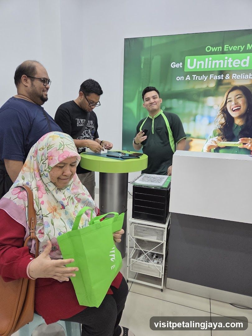Indoor Store Scene with Staff and Customer