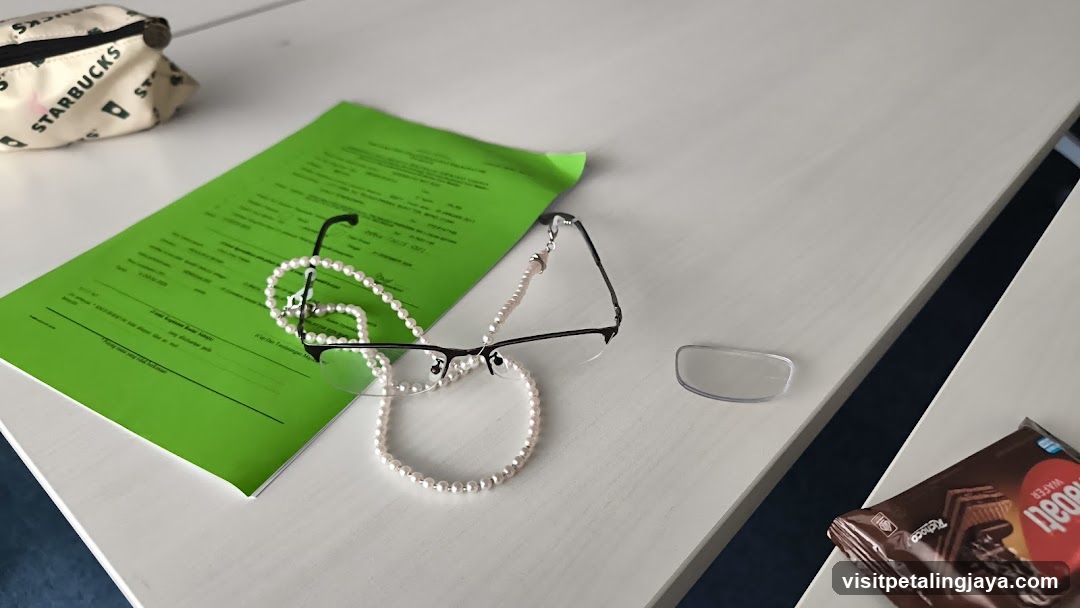 Desk with Glasses and Documents