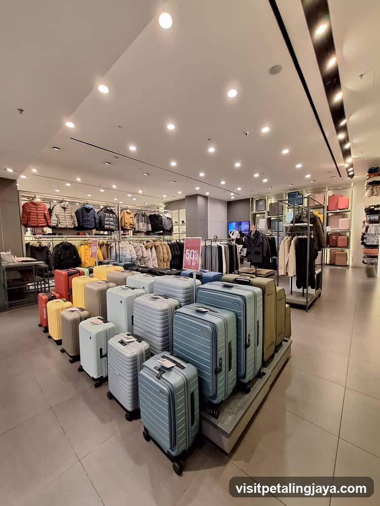 Luggage and Clothing Display in Retail Store