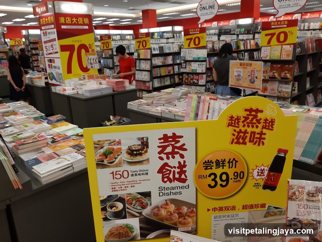 Bookstore Interior with Sale Displays