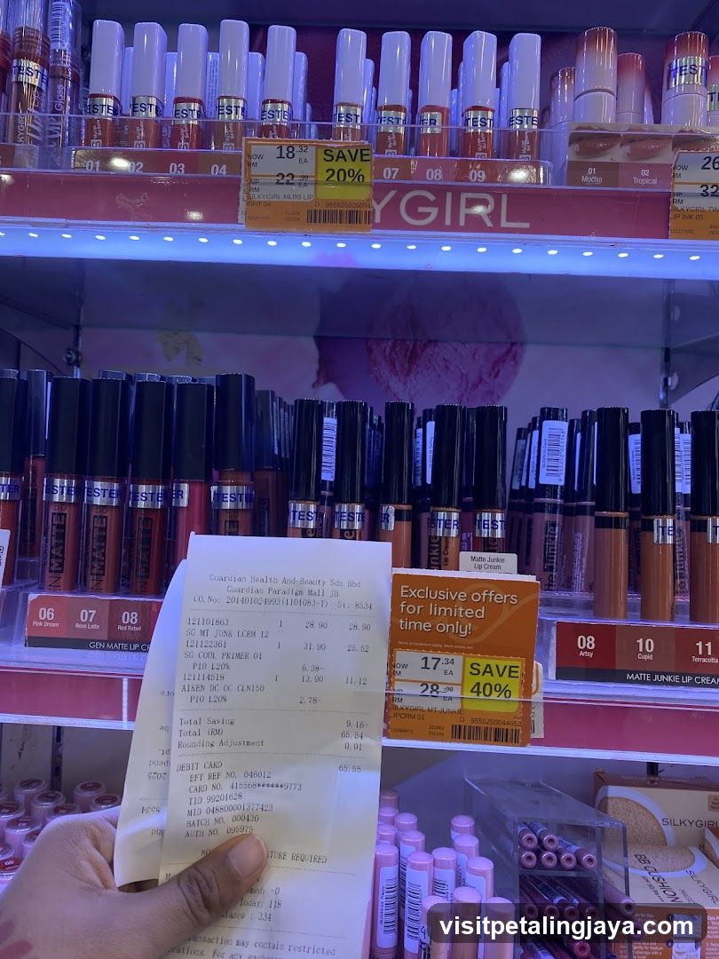 Lipstick and Lip Gloss Display with Receipt