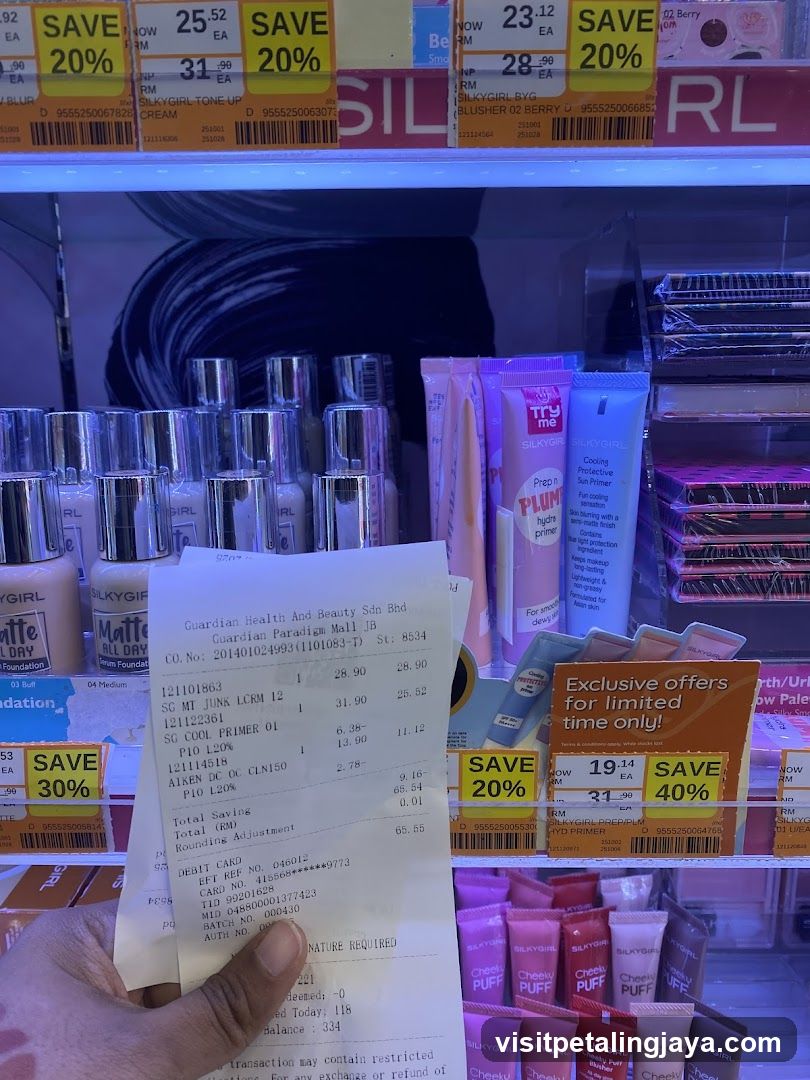 Beauty Store Interior with Receipt