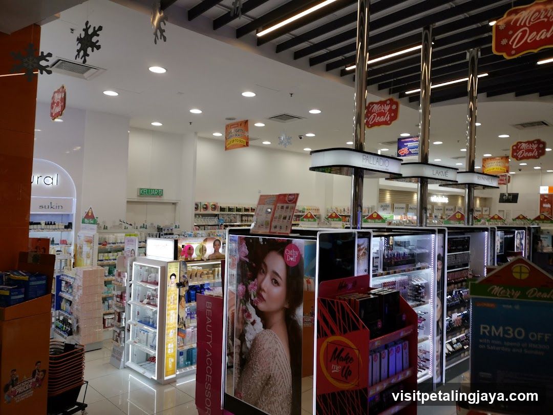 Beauty Store Interior with Holiday Decorations