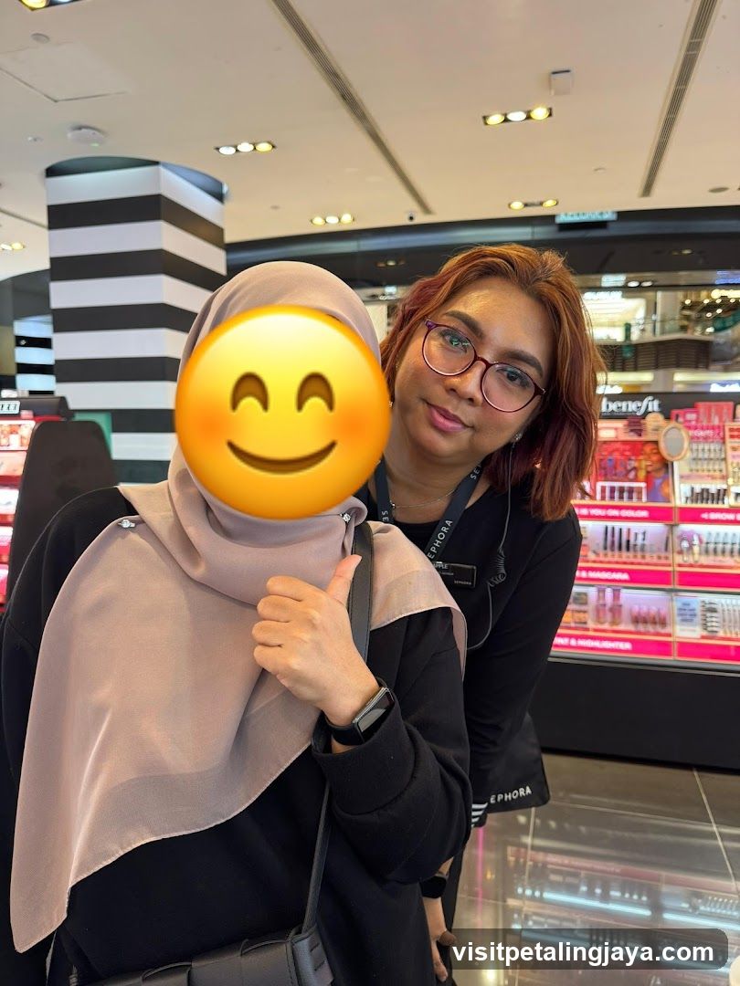 Beauty Store Interior with Staff and Customer