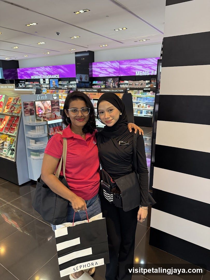 Sephora Interior with Staff and Customer