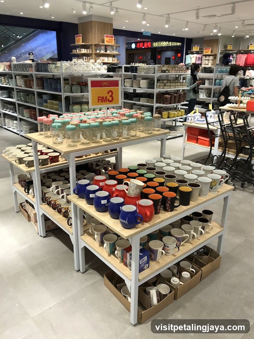 Mug and Kitchenware Display in Store