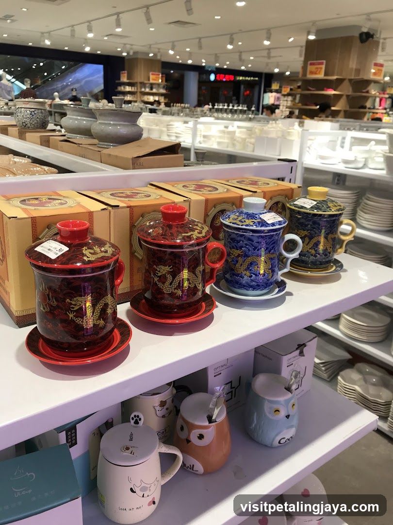 Ceramic Tea Set Display in Store