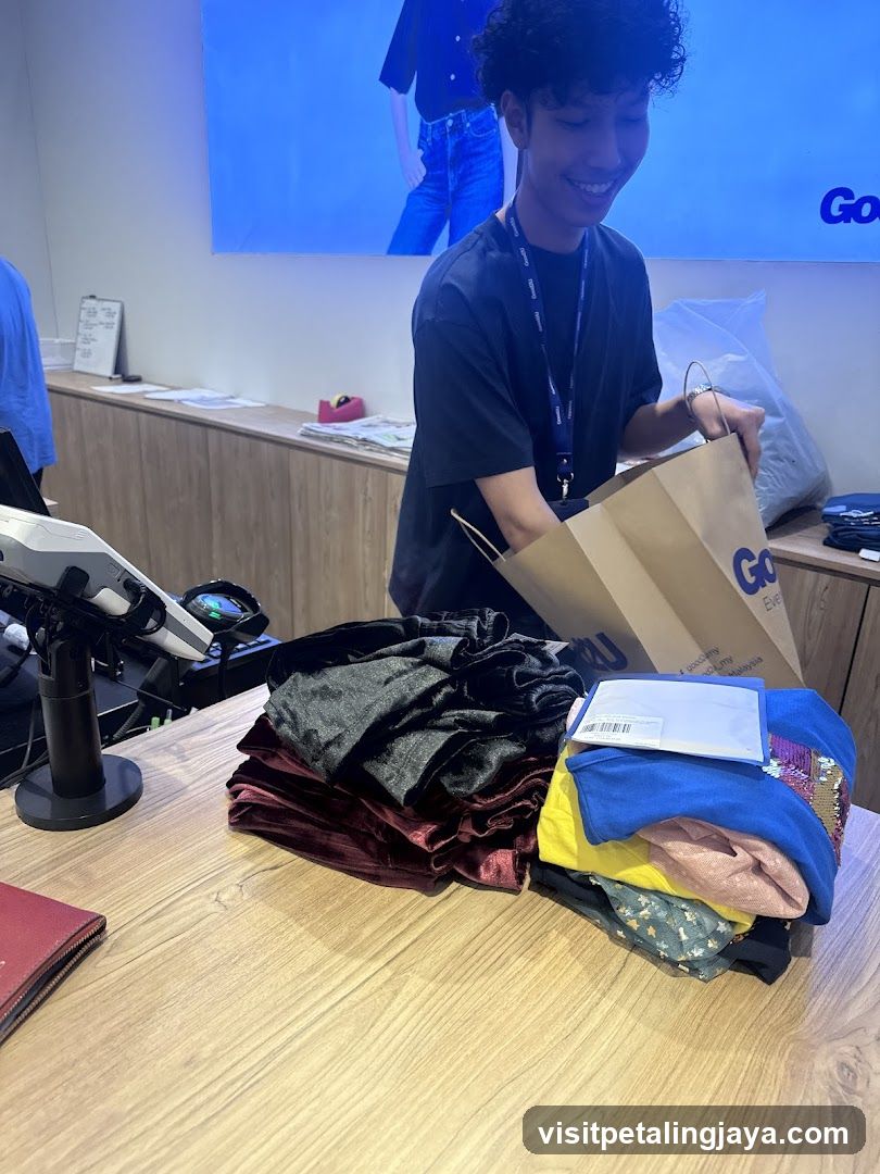 Clothing Store Interior with Staff Packing Order