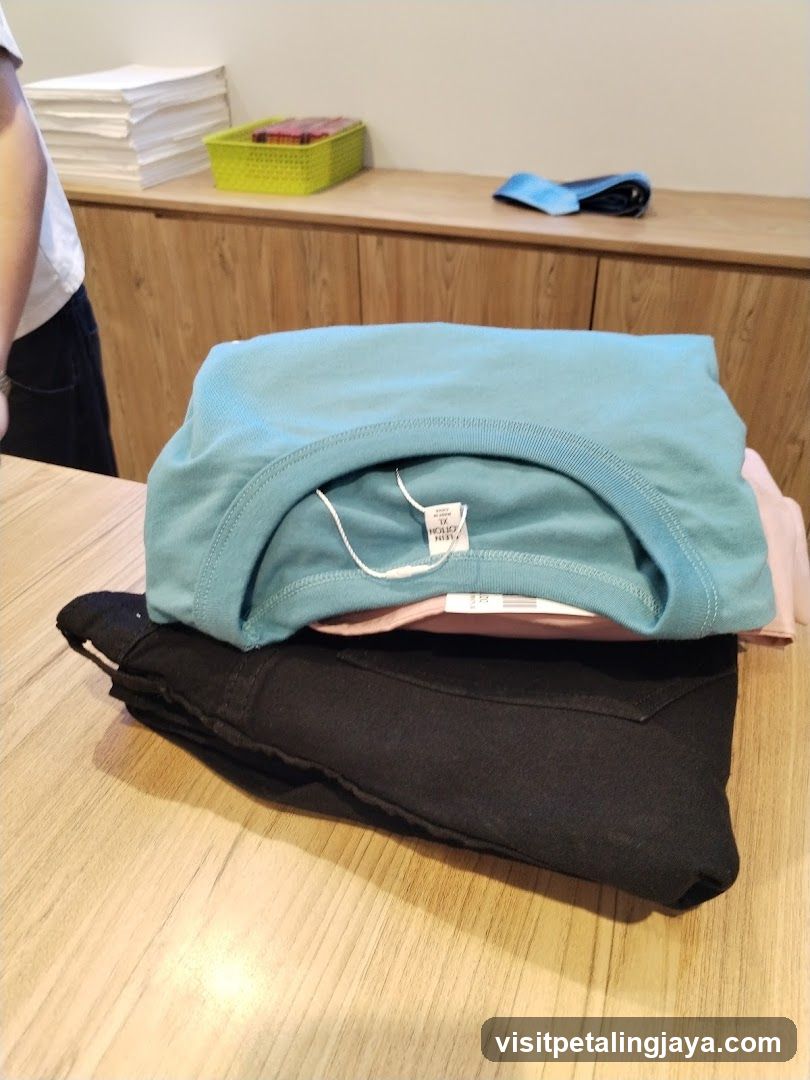 Folded Clothing on Table