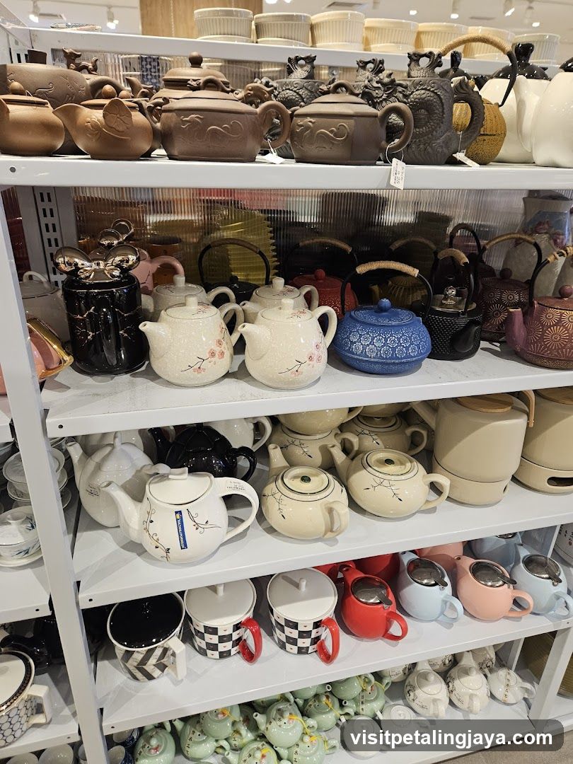 Ceramic Teapots and Mugs Display