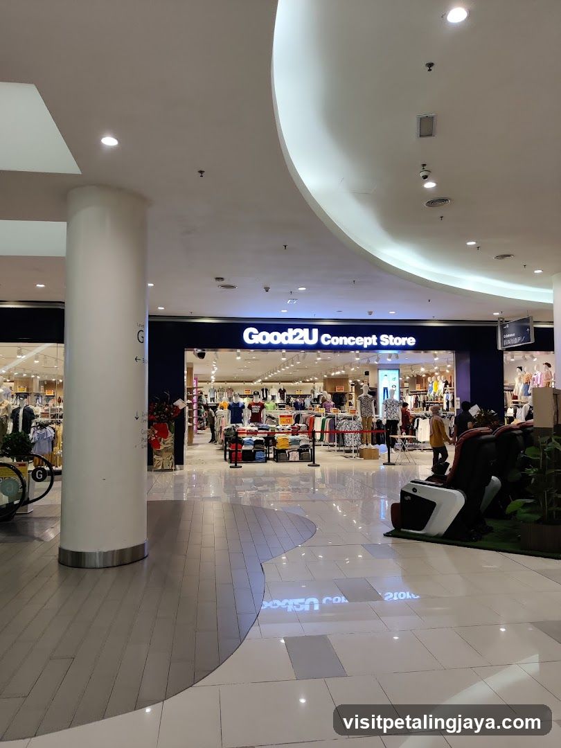 Shopping Mall Interior with Good2U Store