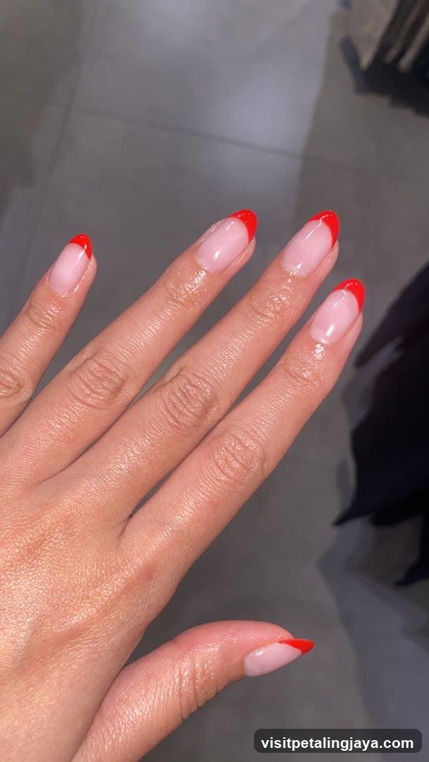 Red and Pink French Manicure