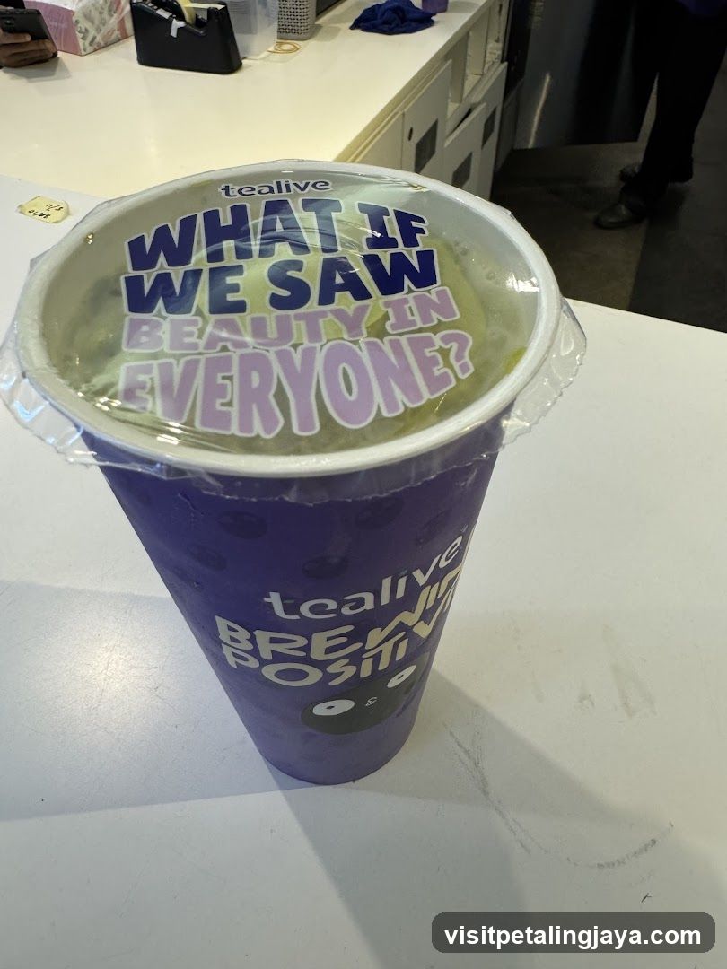 Tealive Cup with Positive Message