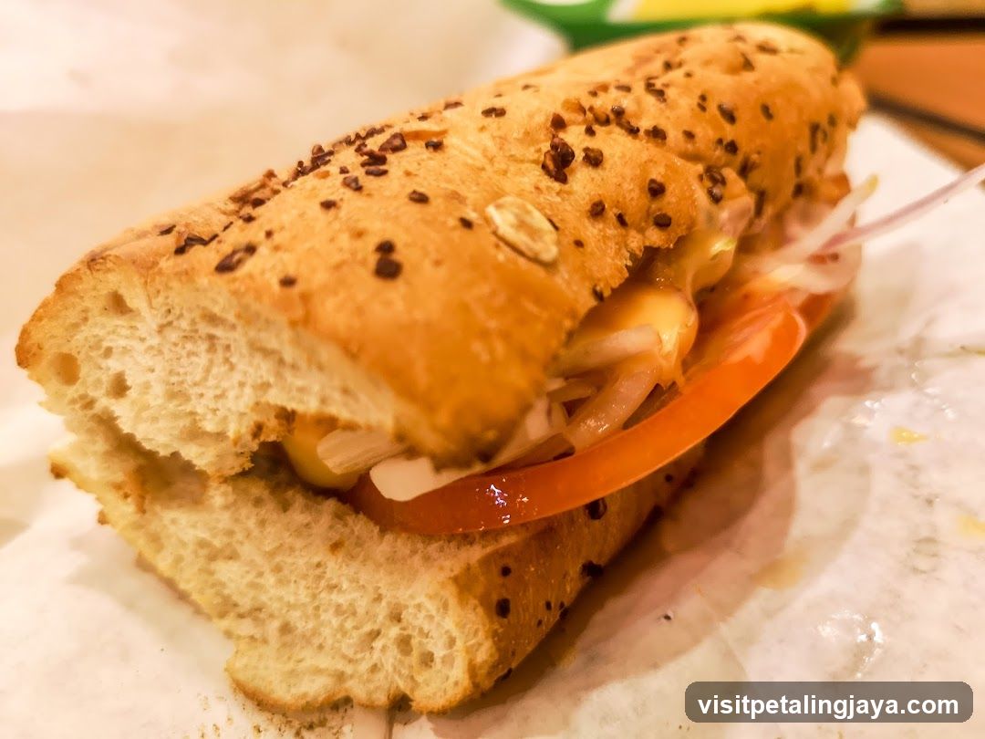 Sub Sandwich with Tomatoes and Onions