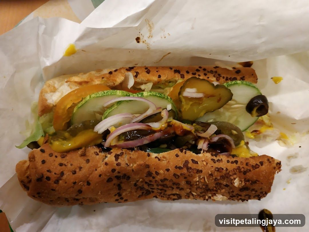 Sub Sandwich with Pickles and Onions