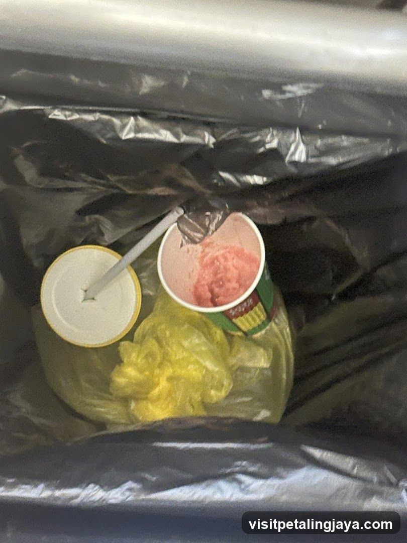 Trash bag with food waste
