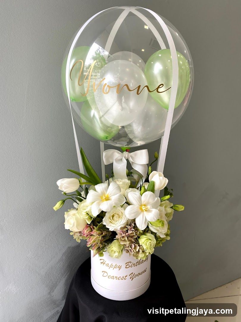 Yvonne's Birthday Balloon Flower Arrangement