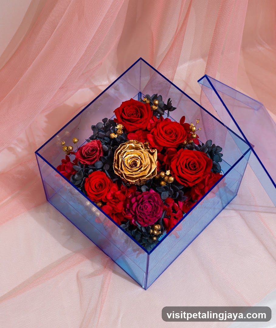 Flower Arrangement in Blue Box