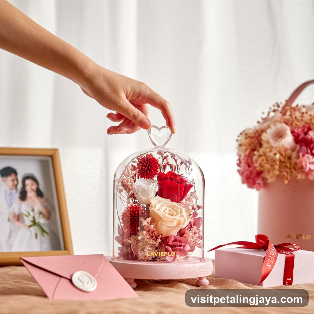 Floral Arrangement with Glass Dome