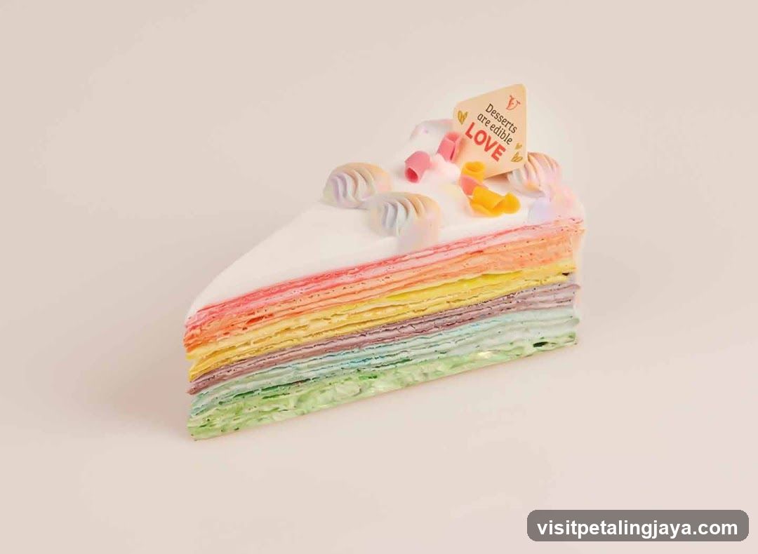 Rainbow Layer Cake Slice