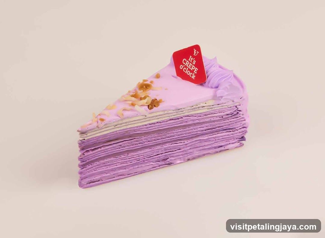 Purple Crepe Cake Slice
