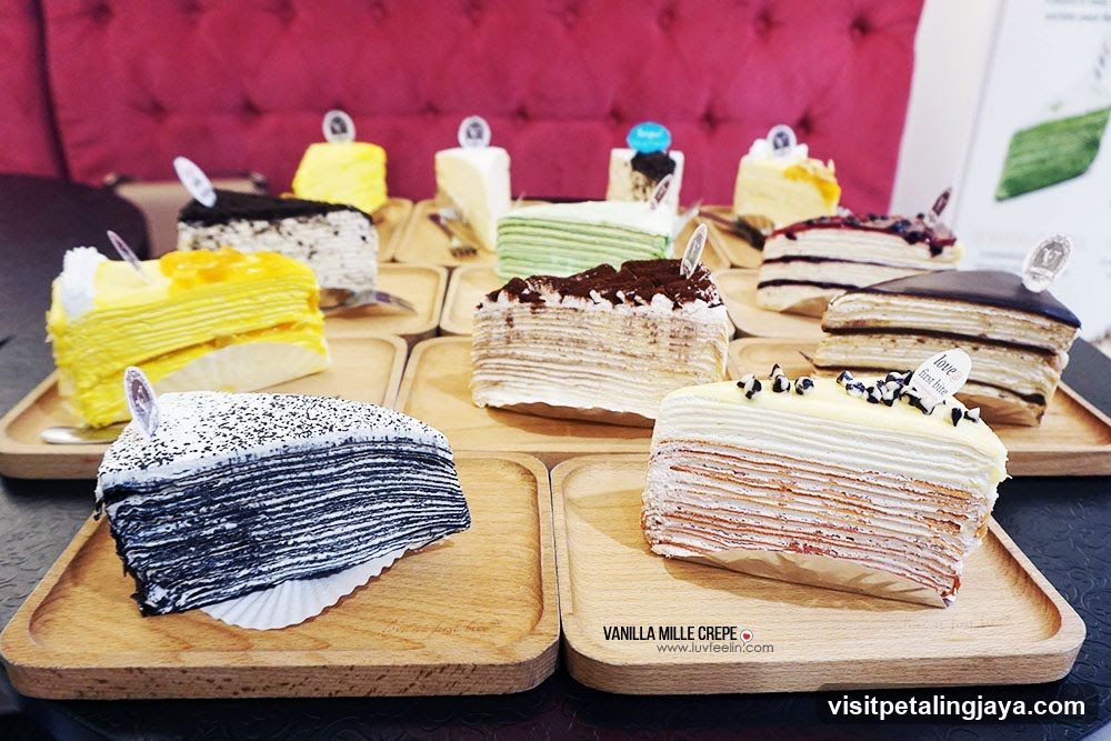 Vanilla Mille Crepe Cake Display