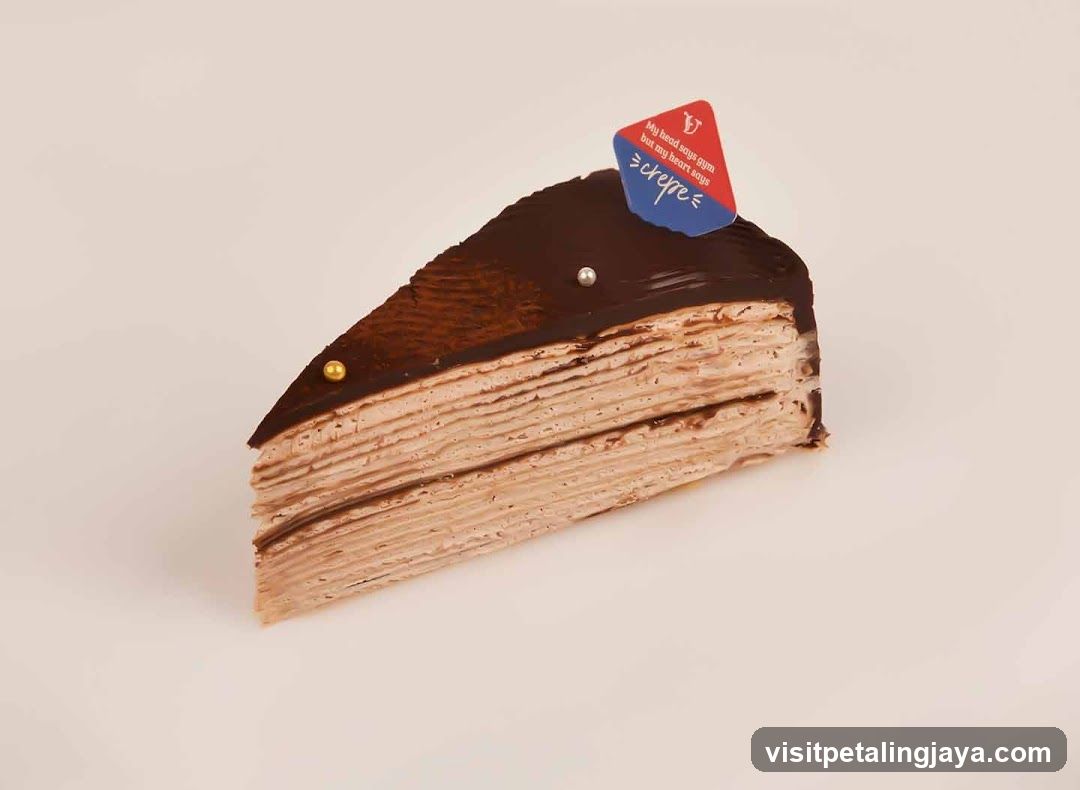 Chocolate Crepe Cake Slice