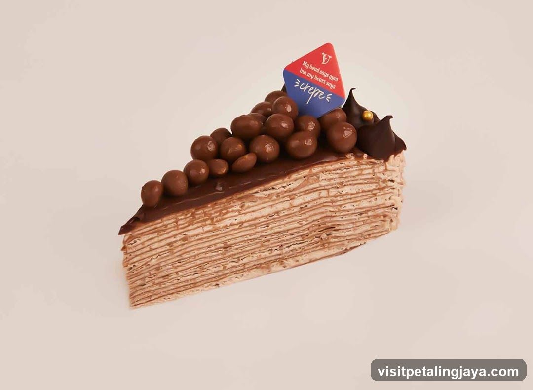 Chocolate Crepe Cake Slice
