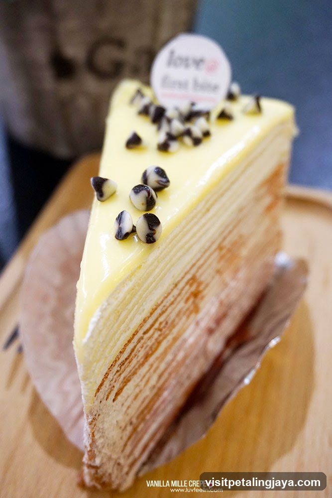 Vanilla Mille Crepe Cake Slice