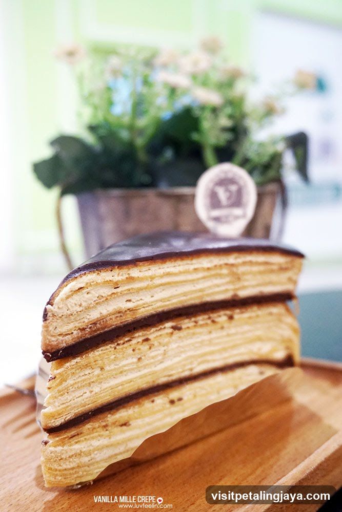 Vanilla Mille Crepe Cake Slice