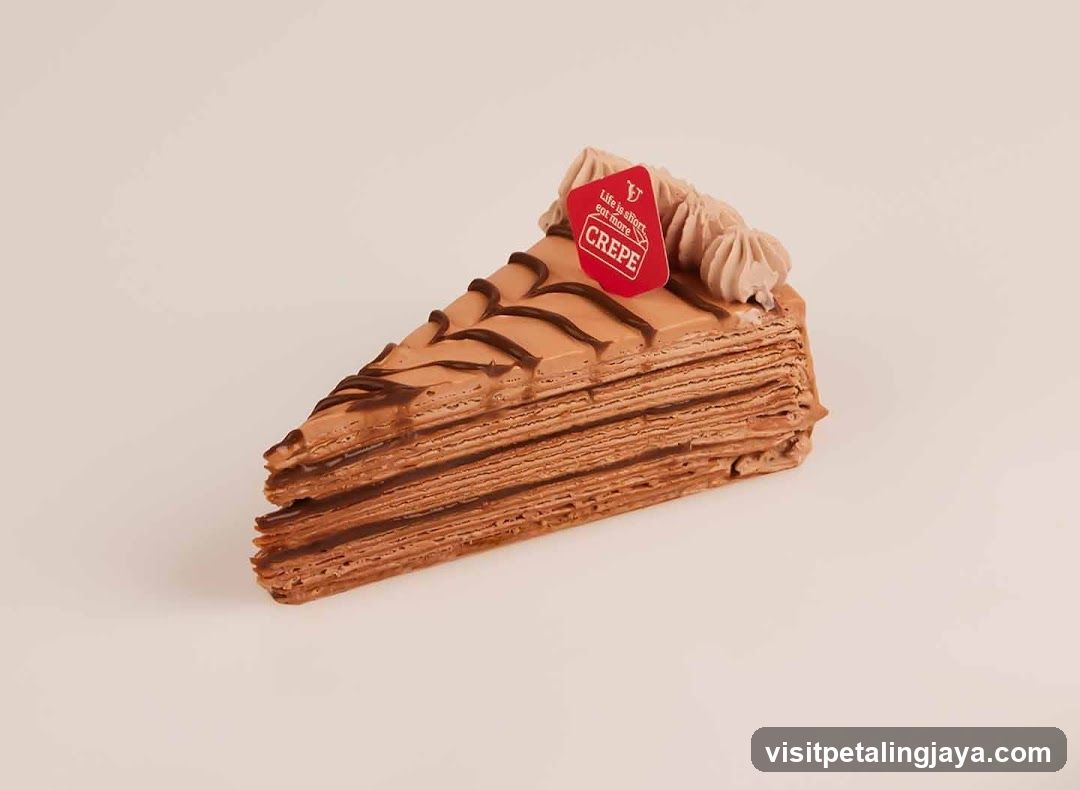 Chocolate Crepe Cake Slice
