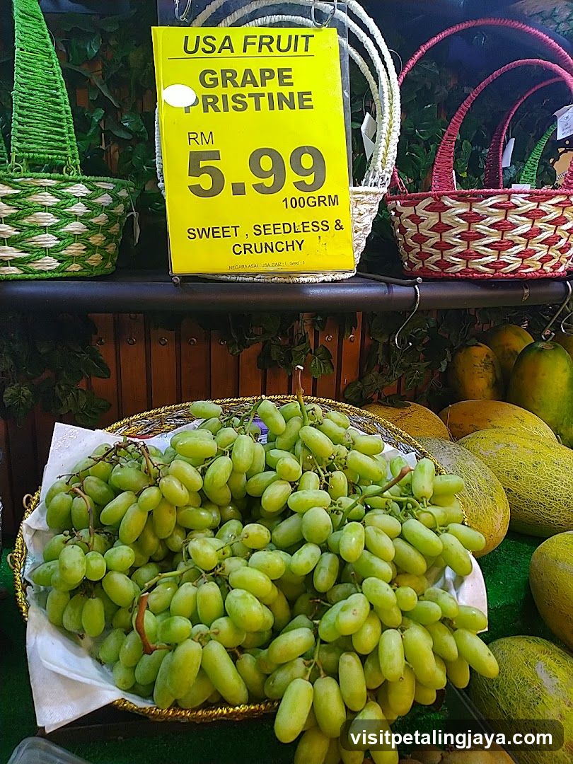 Grape Display with Price Sign