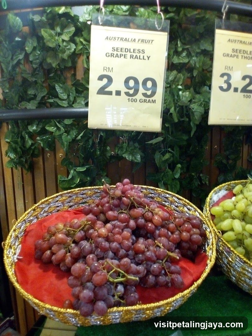 Grape Display at Market Stall