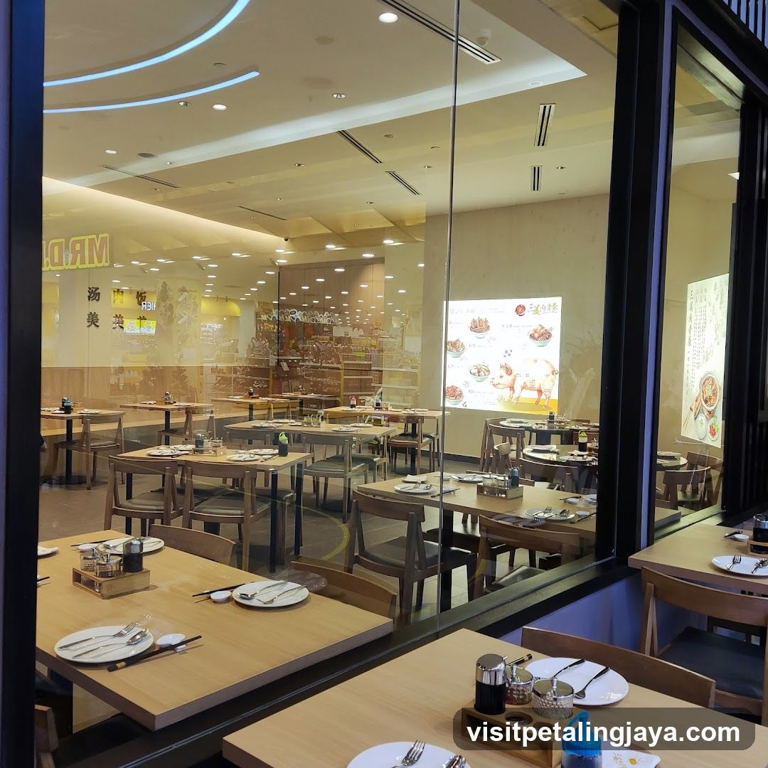 Restaurant Interior View Through Window