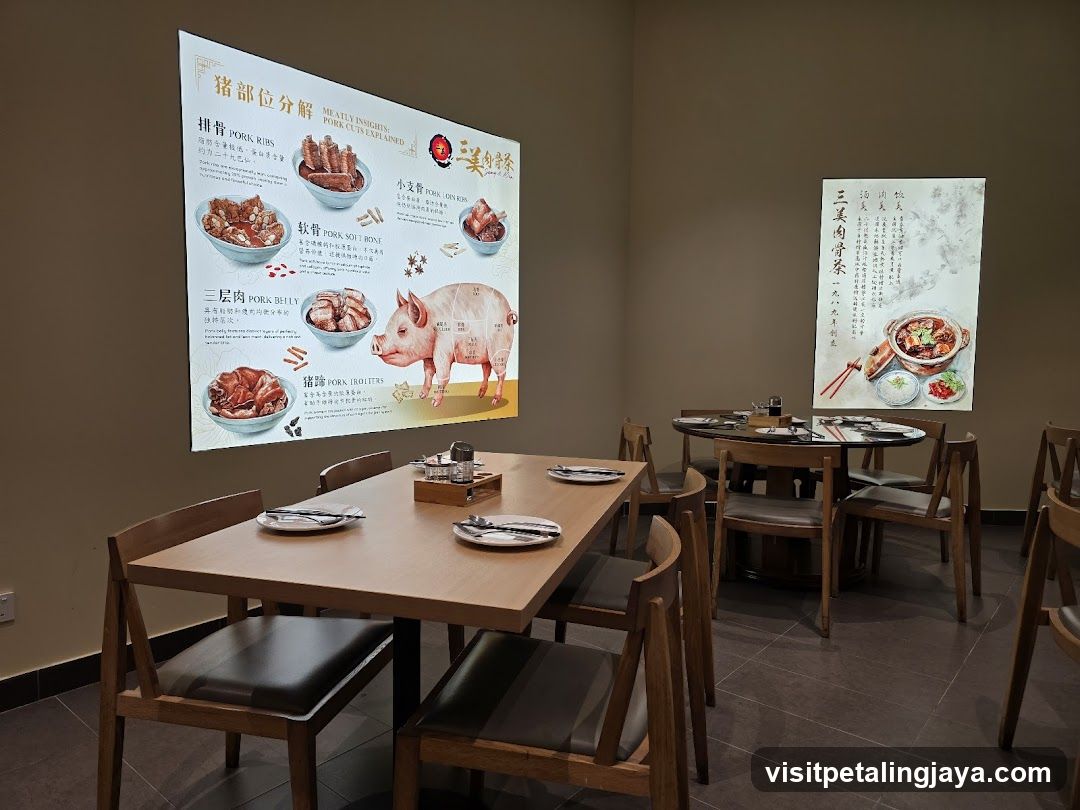 Restaurant Interior with Pork Cut Display