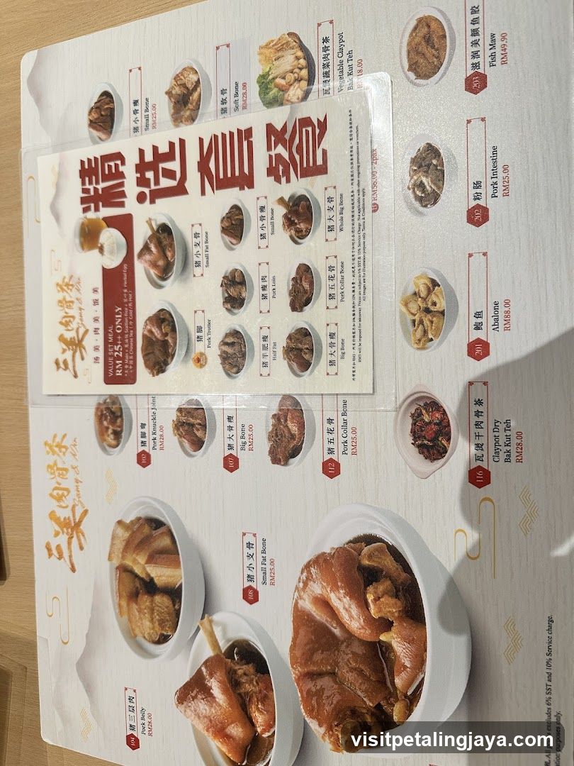 Three Sisters Soup Tea Menu