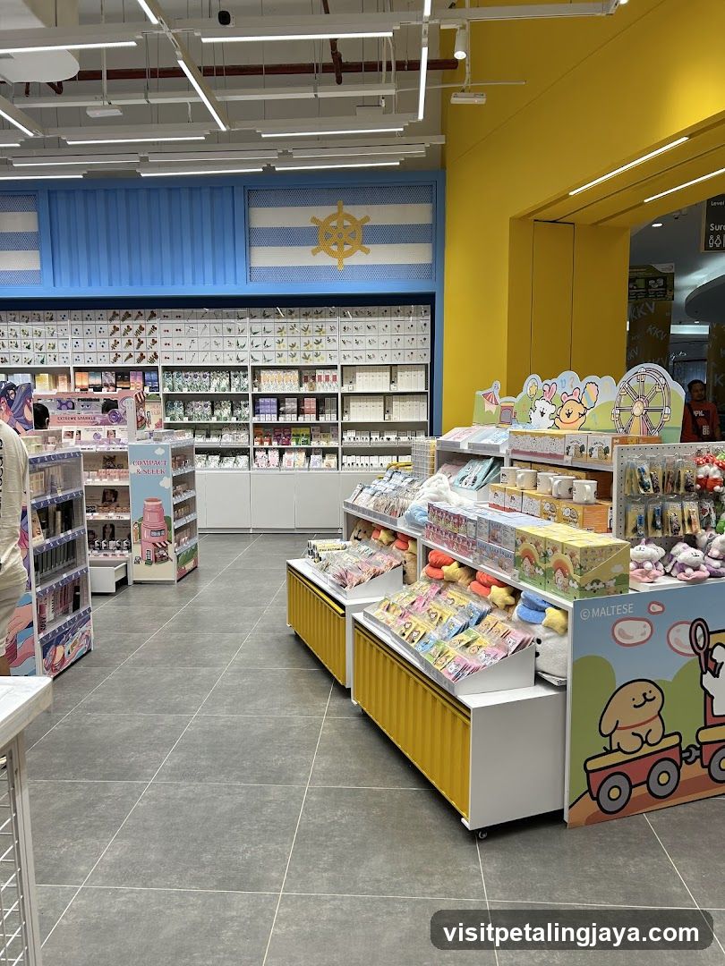 Interior of a colorful retail store