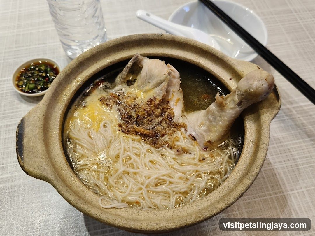 Chicken Noodle Soup in Clay Pot