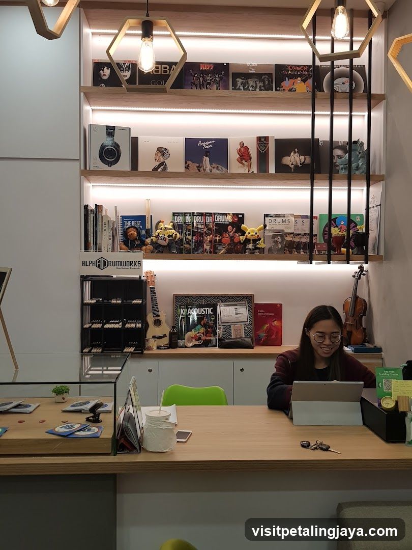 Interior of a music shop or studio