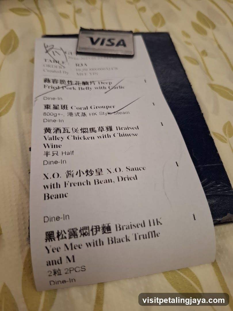 Receipt with Order Details