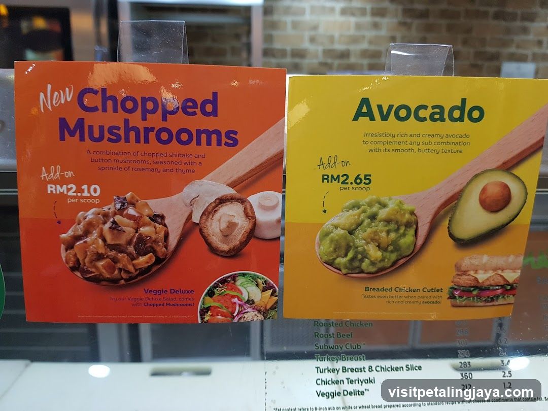 Chopped Mushrooms and Avocado Menu Advertisements