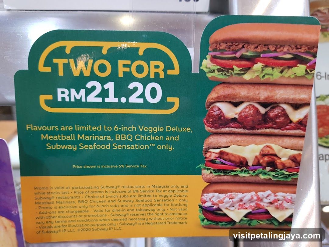 Subway Two For RM21.20 Promo Flyer