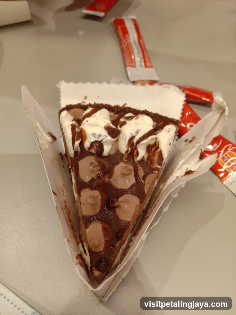 Slice of Chocolate Pie with Whipped Cream