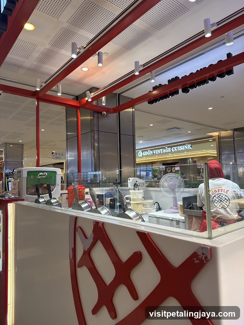 Food stall interior view