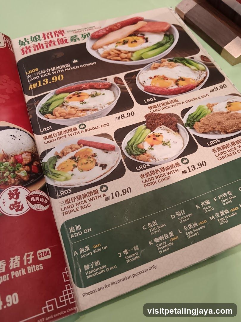 Lard Rice Menu