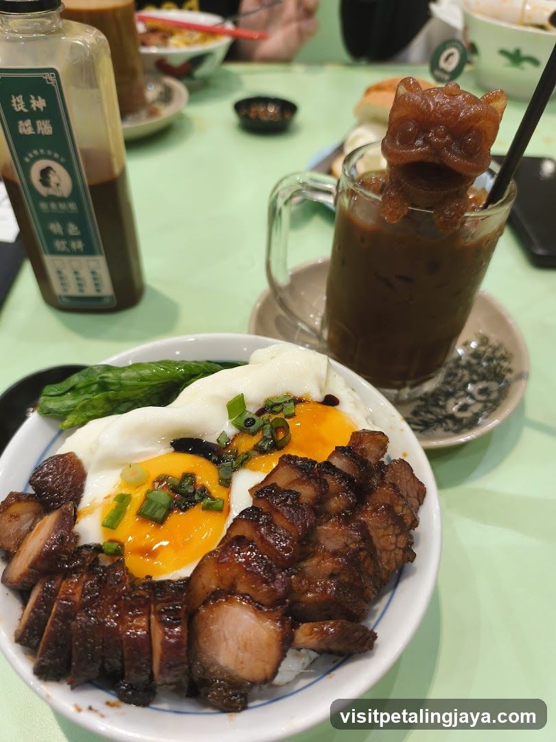 Food Table Setting with Sauce Bottle and Drink