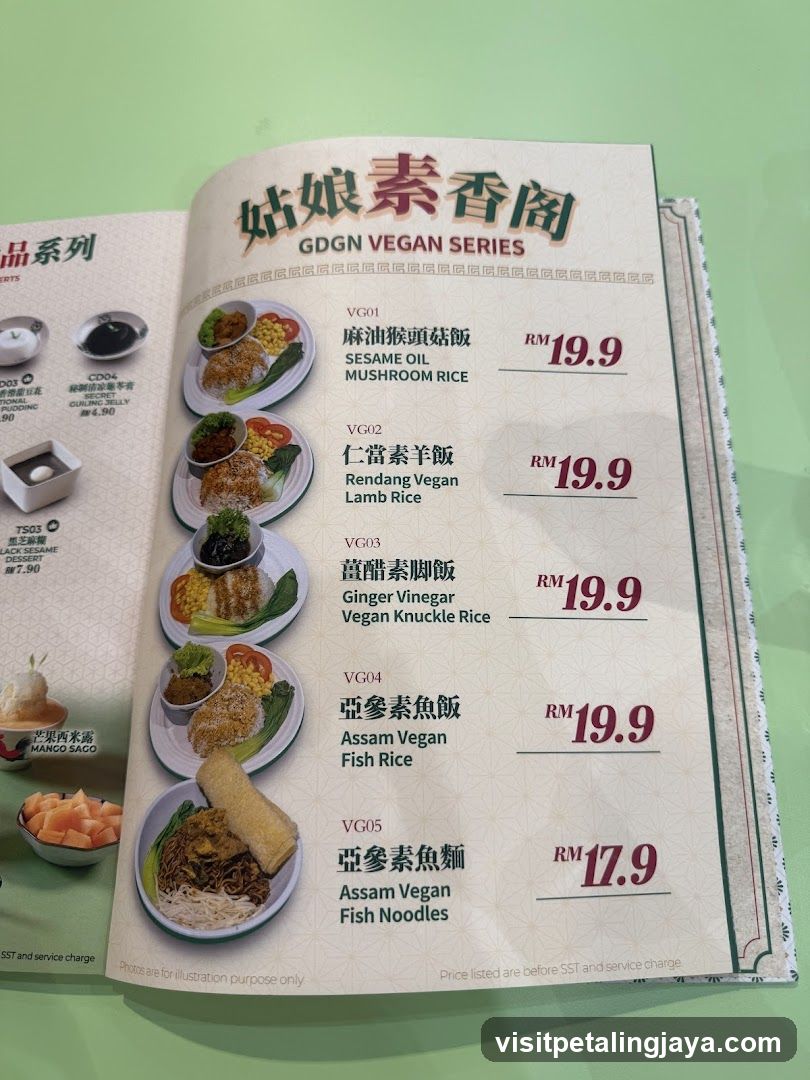 GDGN Vegan Series Menu